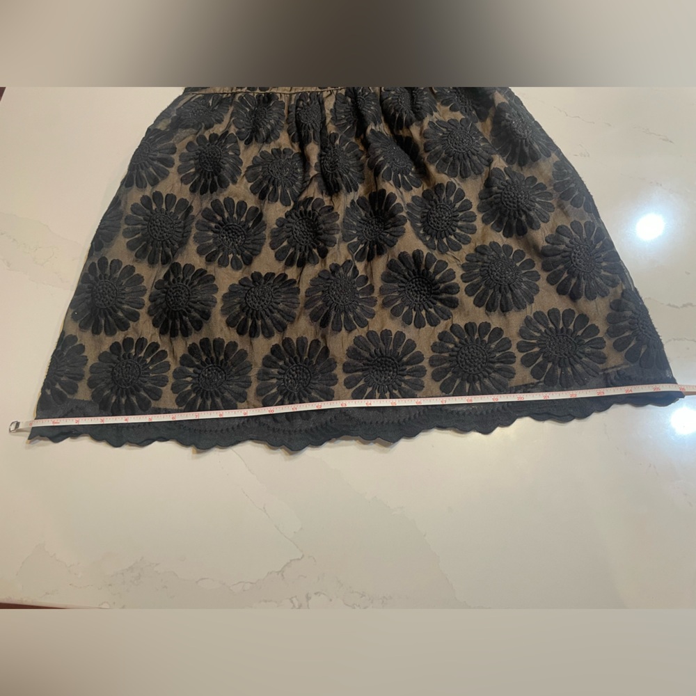 Leifsdottir Fit & Flare Sleeveless Sheer Black Dress with Tan Lining - Picture 9 of 16